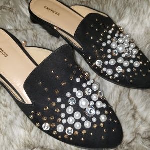 Express Embellished loafer slides